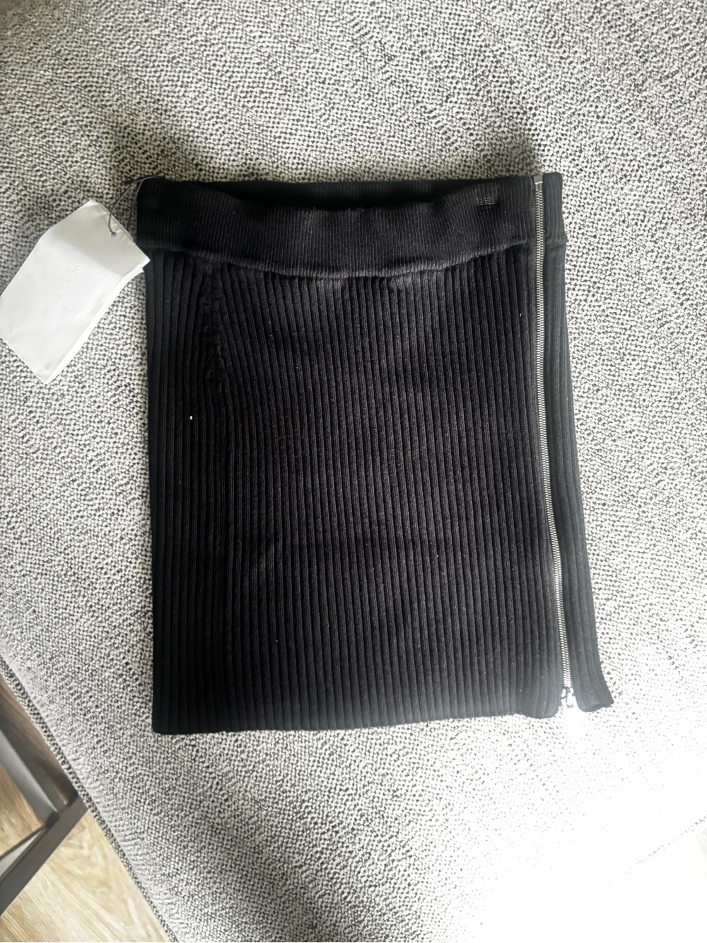 1017 ALYX 9SM Black Ribbed Mini Skirt with Side Zip